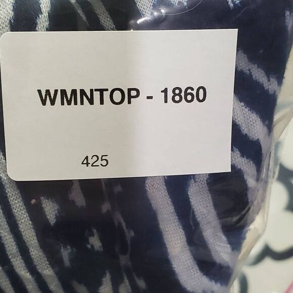 Vanity Small Navy/White Tank Top Lace Back - Picture 7 of 7